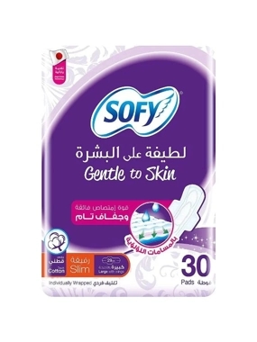 Sofy Slim Padslarge With Wingsgentle To Skin (Size 29cm), 30pieces