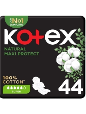 Kotex Natural Cotton Maxi Thick Super With Wings 44pcs