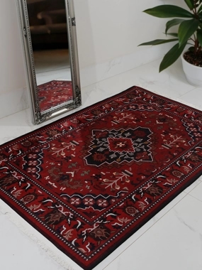 Red carpet from Segadty, Set of 4 outdoor rugs, Soft and lightweight and easy to carry for trips, majlis rug and outdoor mat, 90×150 Or 200×90 cm, red