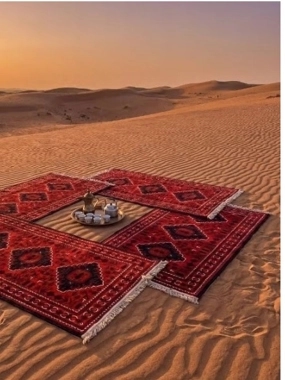 Red carpet from Segadty, Set of 4 outdoor rugs, Soft and lightweight and easy to carry for trips, majlis rug and outdoor mat, 90×150 Or 200×90 cm, red