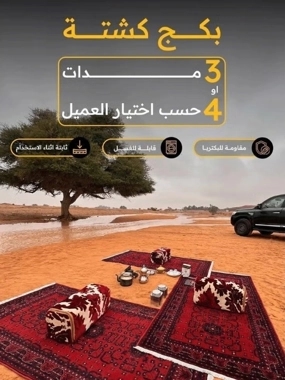 Red carpet from Segadty, Set of 4 outdoor rugs, Soft and lightweight and easy to carry for trips, majlis rug and outdoor mat, 90×150 Or 200×90 cm, red