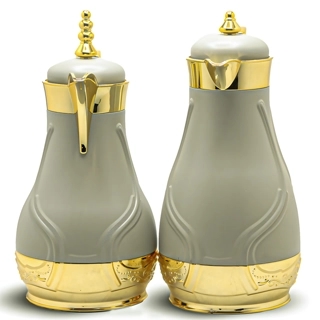 Alsaif Sidra Thermos Set 2 Pieces - Gold gray
