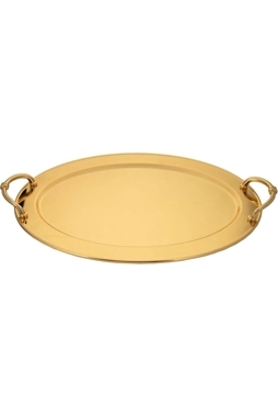 Alsaif Mira Stainless Steel Tray - Medium - Gold - Oval