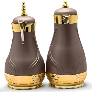 Alsaif Sidra Thermos Set 2 Pieces - Gold brown