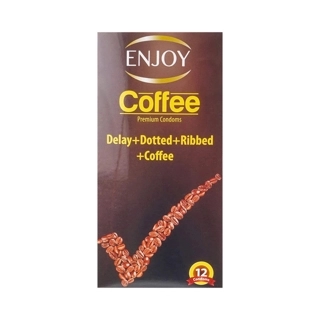 ENJOY COFFEE DEL+DOT+RIB CONDOMS 12'S