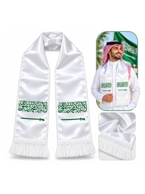 White Saudi Flag Scarf