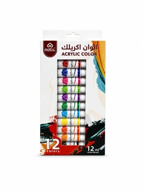 Notic Acrylic Colors – 12 Colors, 12ml