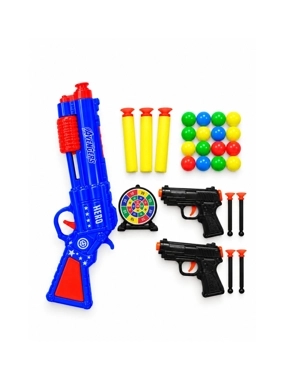Kids Toy Gun Set with Colorful Balls and Target Wheel