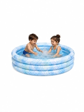 Inflatable 3-ring circular children's pool with stylish graphics (122 x 25 cm)