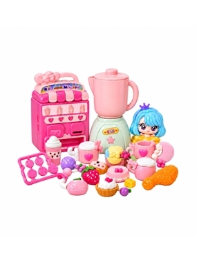 Kids’ Juice Café and Kitchen Playset with Doll