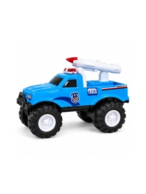 Blue Police Toy Truck with Large Wheels