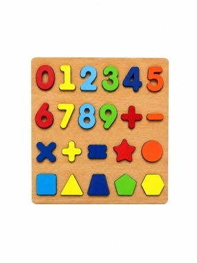 Wooden Educational Numbers & Shapes Learning Board for Kids
