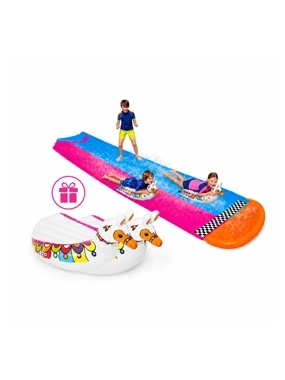 Kids Water Slip and Slide with 2 Swan Floaties – Summer Outdoor Water Toy