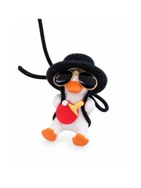 Penguin Charm with Black Hat, Sunglasses & Table Tennis Paddle