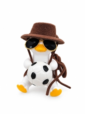 Penguin Charm with Brown Hat, Sunglasses & Football