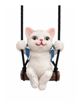Cute White Cat Swing Charm