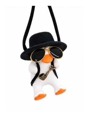 Penguin Charm with Black Hat, Sunglasses & Horn