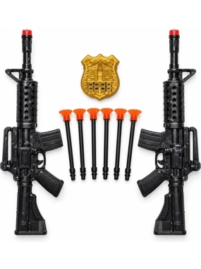 Military Weapon Play Set with Darts and Badge
