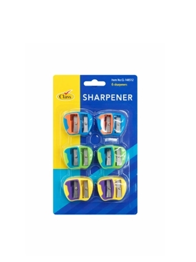 Class 6PCS Double Pencil Sharpener Set – Colorful