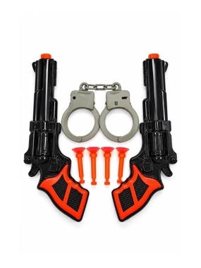 Kids Police Play Set with 2 Toy Guns, Handcuffs & Accessories