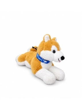 Plush Husky Dog Toy Brown & White
