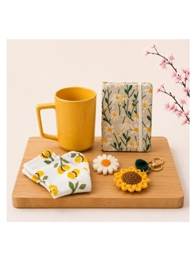 🌼 Sunflower Gift | Notebook & Coffee