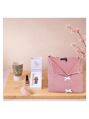 pajamas, relaxation with soft pink tones