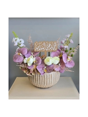 فازة ورد صناعي -رخامية