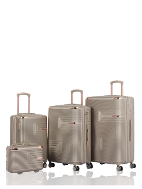 Hard-shell luggage set - 4 pieces including a handbag - with double wheels and a secure combination lock - plus an expansion zipper - Brand: AVIATOR