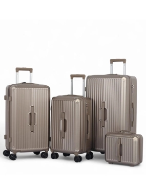 Luxury luggage set - consisting of three trolley bags and an additional carry-on bag. With double-sided covers and a fixed digital anti-theft lock.