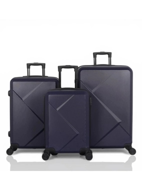 Hard travel bag set - consisting of 3 pieces - made of | ABS | flexible and 360-degree rotating wheels - lightweight