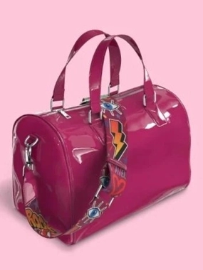 Bande a part Leather Cabin Handbag Medium Crush Fuschia