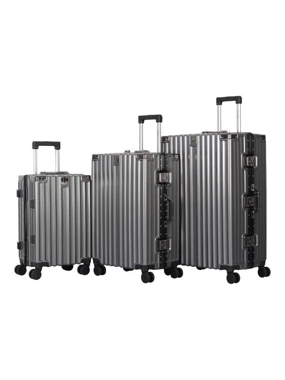 Luxury aluminum luggage set: Unmatched durability and elegance - 3 pieces - with double wheels and anti-theft locks