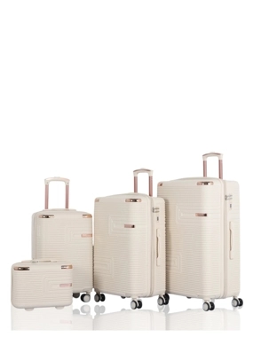 Hard-shell luggage set - 4 pieces including a handbag - with double wheels and a secure combination lock - plus an expansion zipper - Brand: AVIATOR