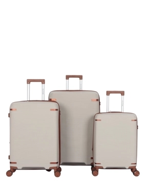 3-piece shatterproof travel bag set with 360-degree hinges and a modern design