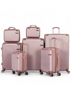 Dabsh Arayes 7-Piece Luggage Set with Durable Zipper - 360 Degree Double Covers