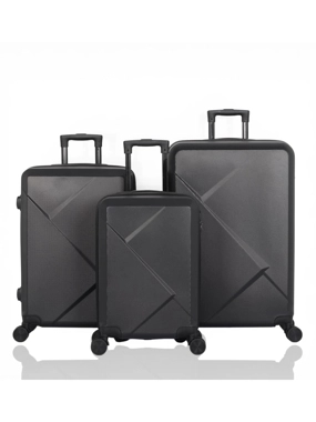 Hard travel bag set - consisting of 3 pieces - made of | ABS | flexible and 360-degree rotating wheels - lightweight