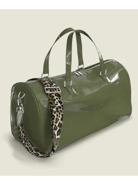 Bande a part Leather Cabin Handbag Large Military Khaki