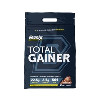 Basix Gain Total Gainer - High Protein & Carb Weight Gainer Formula 15 LB
