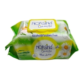 Norsina Wet Wipes with Chamomile – 120 Wipes Pack for Daily Use