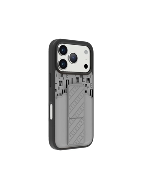 LEVELO MORPHIX Edition Leather Protective Case with Card Holder, Grip, and Stand - Gray 17 Pro Max