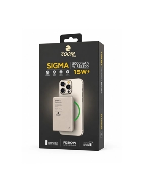 ZOOM PLUS SIGMA Slim 5000mAh Portable Battery - Gold