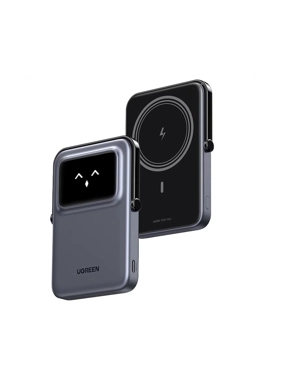 UGREEN PB571 5000mAh MagSafe Portable Battery with Interactive Display Stand - Gray