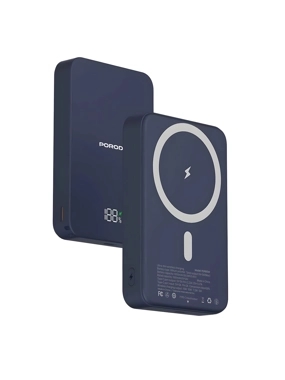 PORODO MagSafe 15W RAVO Slim 10,000mAh Portable Battery - Navy Blue