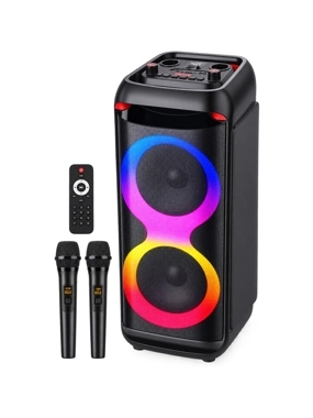 Sing-e ZQS8288 Portable Speaker with 2 Microphones and Remote - Black