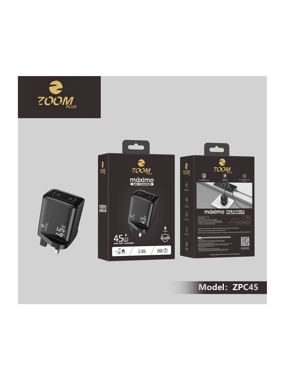 ZOOM PLUS 45W Dual PD Power Strip - Maximo Edition - Black