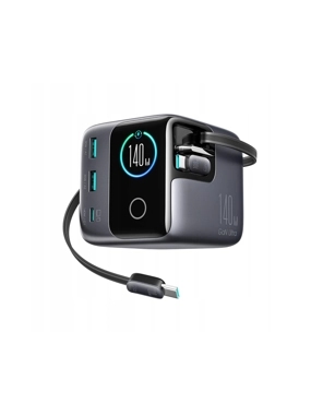 JOYROOM Smart Charging Station with Two 140W Type-C Pull Cables and Interactive Display - Model JR-TRD01