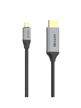 VIDVIE 2m 4K HD01 HD01 Fabric Cut-Resistant Type-C to HDMI Cable - Gray