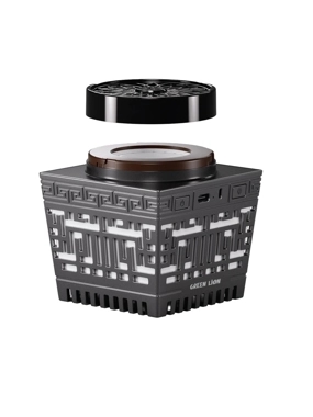 Quran Speaker and Incense Burner with Light - GREEN Lion MOON BAKHOOR Edition - Black