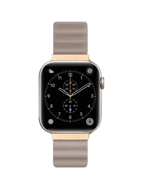 LAUT Magnetic Leather Apple Watch Band 42 44 45 46 49 Beige